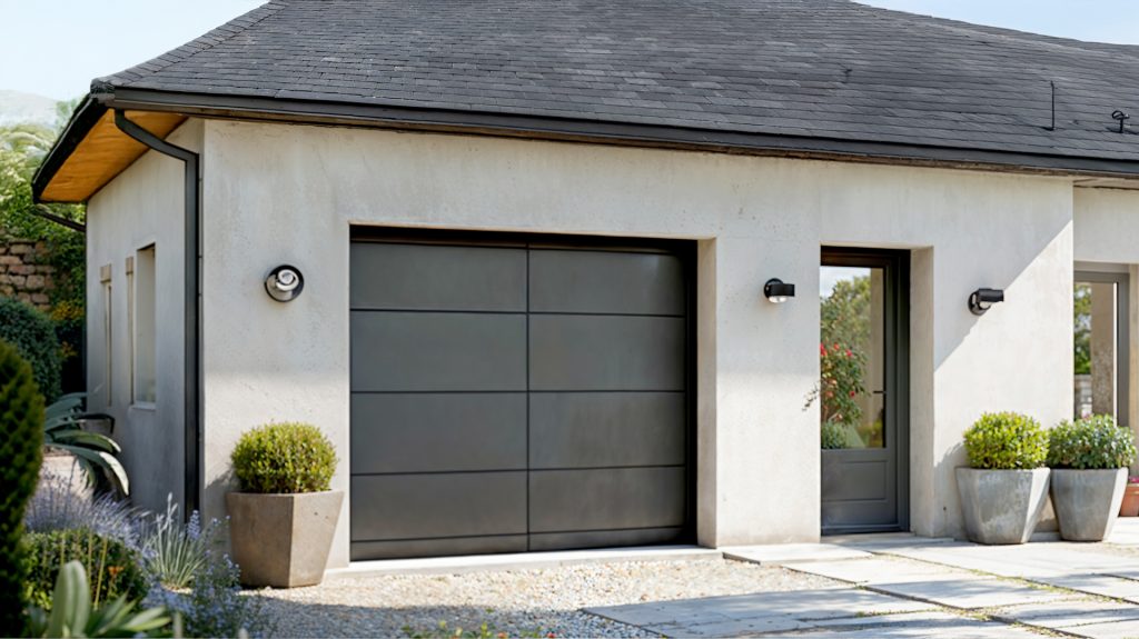 realisation porte garage battant toiture adroise